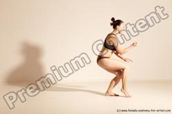 Underwear Martial art Woman White Moving poses Average long colored Dynamic poses Academic